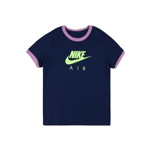 Nike Sportswear Tričko  námornícka modrá / neónovo zelená / fialová