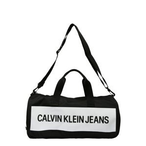Calvin Klein Jeans Cestovná taška  čierna / biela