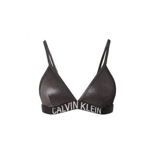 Calvin Klein Swimwear Bikinový top  striebornosivá / antracitová