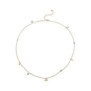 Pernille Corydon Jewellery Retiazka 'Afterglow Sea'  zlatá / perlovo biela / svetlomodrá