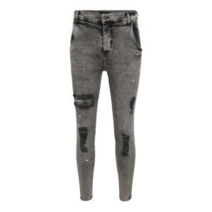 SikSilk Jeans  sivý denim / biela / červená