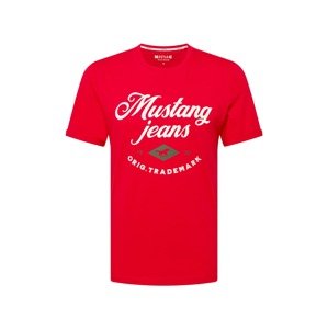 MUSTANG T-Shirt 'Alex'  červená / biela / tmavomodrá