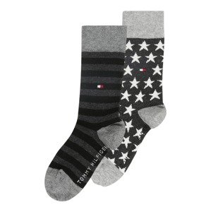 TOMMY HILFIGER Ponožky  čierna / antracitová / sivá melírovaná / biela
