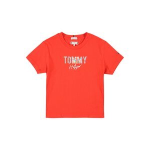 TOMMY HILFIGER Tričko  svetločervená / strieborná