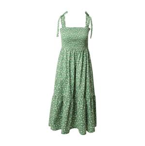 Lollys Laundry Letné šaty 'Minna'  zelená / biela / kaki