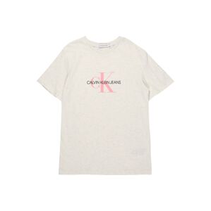 Calvin Klein Jeans Tričko  biela / čierna / ružová