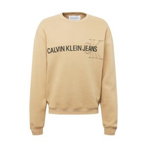 Calvin Klein Jeans Sweatshirt  béžová / čierna