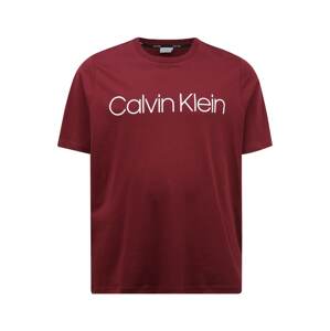 Calvin Klein Big & Tall Tričko  vínovo červená / biela