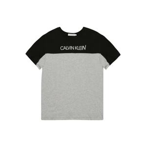Calvin Klein Jeans Shirt  sivá melírovaná / čierna / biela