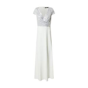 Lauren Ralph Lauren Večerné šaty 'KRYSTAL'  biela / striebornosivá
