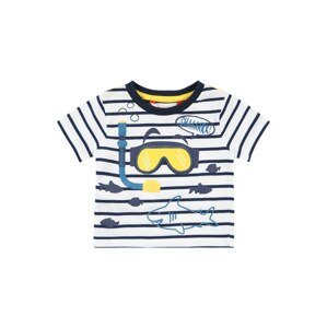 Boboli T-Shirt  biela / námornícka modrá / žltá / dymovo modrá