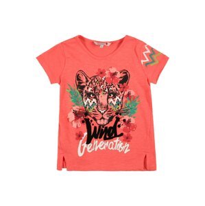 Boboli T-Shirt 'Flame'  koralová / biela / zelená / čierna / trstinová