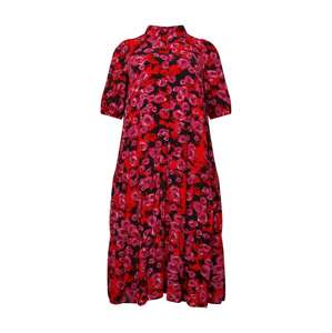 Zizzi Košeľové šaty 'MALLIE'  červená / čierna / fialová