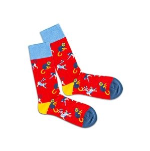DillySocks Ponožky 'Baboon Fire'  červená / dymovo modrá / žltá / biela / námornícka modrá