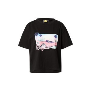Buffalo Apparel T-Shirt 'MIA'  čierna / biela / ružová
