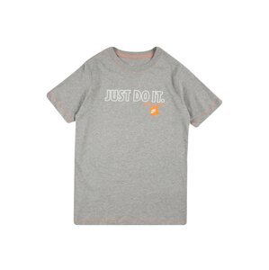 Nike Sportswear Tričko  sivá melírovaná / biela / oranžová