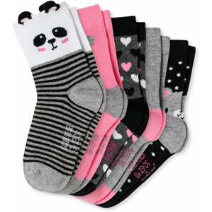 SCHIESSER Ponožky  sivá / svetloružová / čierna