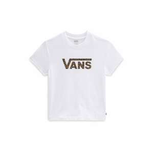 VANS T-Shirt 'GR FLYING V LEOPARD'  biela / čierna / hnedá
