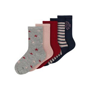 NAME IT Ponožky 'Vinni'  sivá melírovaná / staroružová / tmavočervená / námornícka modrá