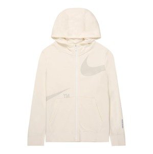 Nike Sportswear Tepláková bunda  svetlobéžová / biela