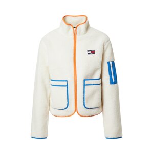 Tommy Jeans Prechodná bunda  biela / modrá / oranžová / biela ako vlna / tmavomodrá