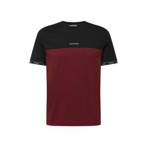 Calvin Klein T-Shirt  vínovo červená / čierna