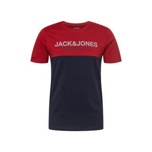 JACK & JONES Tričko  červená / biela / tmavomodrá
