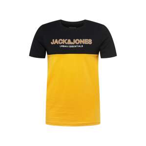 JACK & JONES Tričko  oranžová / čierna / biela
