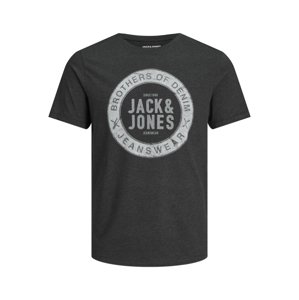 JACK & JONES Tričko  sivá / grafitová / biela