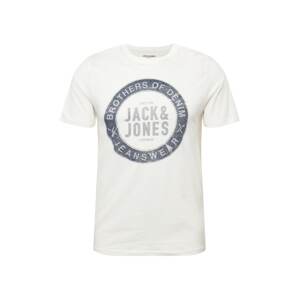 JACK & JONES Tričko  tmavomodrá / biela / sivá