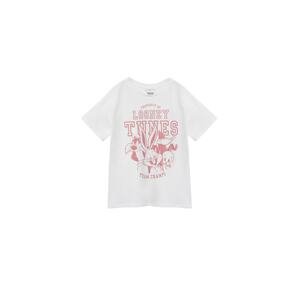 MANGO KIDS T-Shirt  'TUNES'  šedobiela / rosé