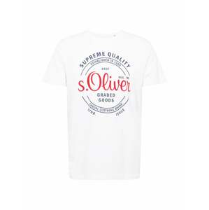 s.Oliver T-Shirt  biela / modrosivá / červená