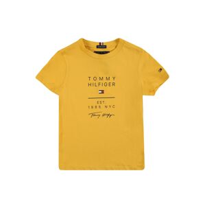 TOMMY HILFIGER T-Shirt  zlatá žltá / tmavomodrá / červená