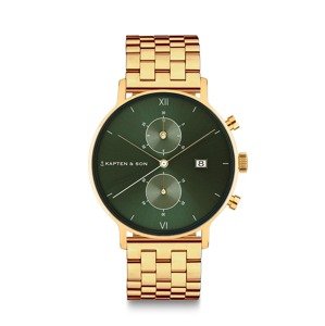 Kapten & Son Analógové hodinky  zlatá / zelená