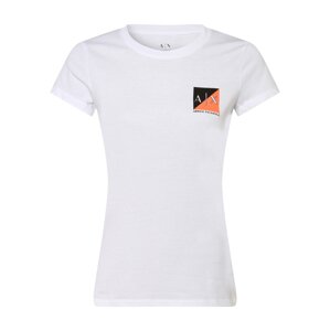 ARMANI EXCHANGE Tričko  biela / čierna / oranžová