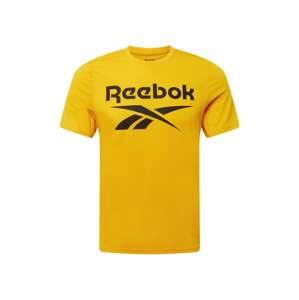 REEBOK Funkčné tričko  čierna / žltá