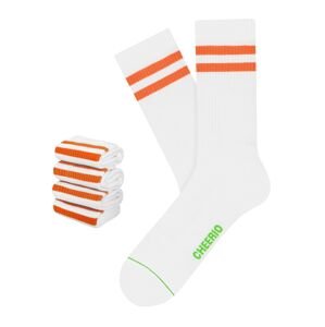 CHEERIO* Športové ponožky 'TENNIS TYPE 4P'  oranžová / biela
