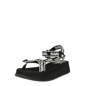 Karl Lagerfeld Remienkové sandále 'VELOCITA'  čierna / biela