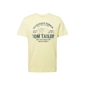 TOM TAILOR Tričko  svetložltá / námornícka modrá