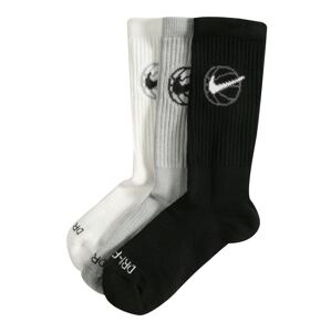 NIKE Športové ponožky  čierna / sivá / biela