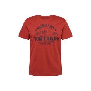TOM TAILOR Tričko  hrdzavo červená / tmavomodrá