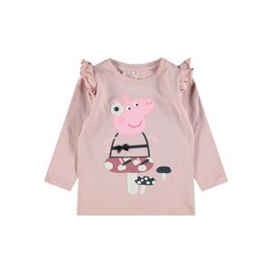 NAME IT Tričko 'Peppa Pig Hildur'  pastelovo ružová / svetloružová / rosé / biela / tmavomodrá