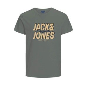 Jack & Jones Junior Tričko  kamenná / pastelovo oranžová / antracitová