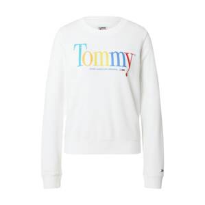 Tommy Jeans Mikina  biela / modrá / svetlomodrá / červená / svetlooranžová