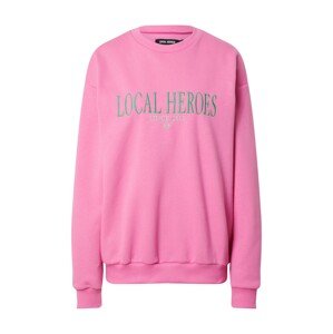 LOCAL HEROES Sweatshirt  ružová / sivá / zelená