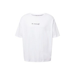 NU-IN Plus Oversize tričko 'Be Yourself'  čierna / šedobiela