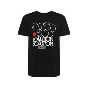 Iriedaily Tričko 'Polution Solution'  čierna / biela / červená