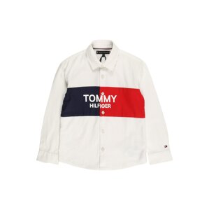 TOMMY HILFIGER Košeľa  biela / námornícka modrá / svetločervená