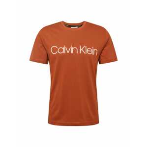 Calvin Klein Tričko  hrdzavohnedá / biela