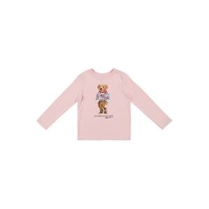 Polo Ralph Lauren Tričko 'BEAR'  pastelovo ružová / koňaková / čierna / opálová
